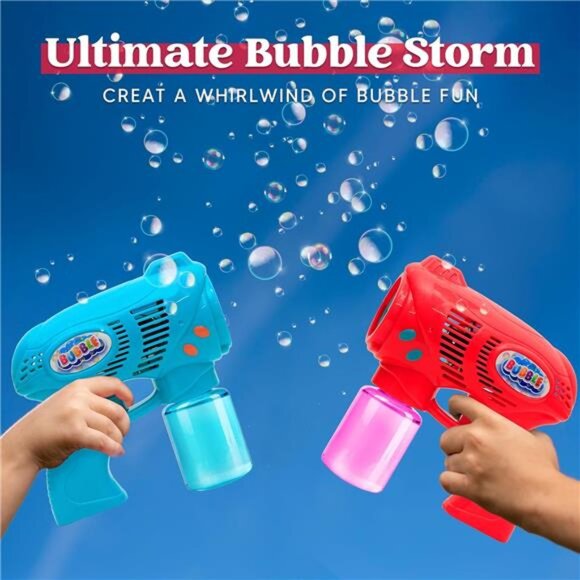 Bubble Guns with 2 Refill Solution (10 oz Total), Bubbles Maker - Picture 3 of 14